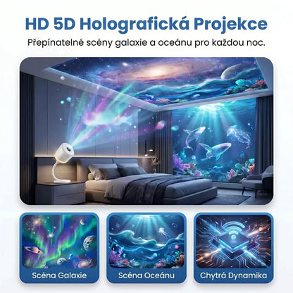 ⏰ Poslední den akce! 🔥 – SCNDR® Noční projektor – Chytrý holografický projektor hvězd 🌙