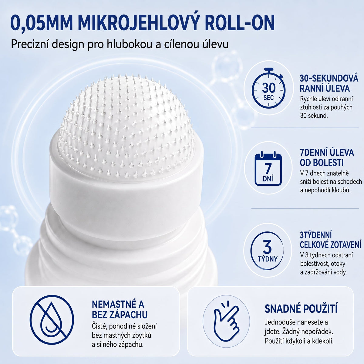 OFICIÁLNÍ OBCHOD | IFMAGIC® 0,05 mm Mikroneedle Rychle Působící Roll-On pro Úlevu Kloubů a Kostí🎆